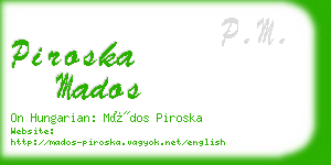 piroska mados business card